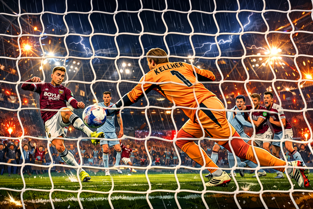 Jarrod Bowen opens the scoring for West Ham.